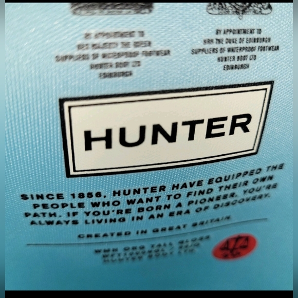 Hunter Original Tall Blue Green Waterproof 7 Boot W/ Matching Metallic Socks - Picture 13 of 16